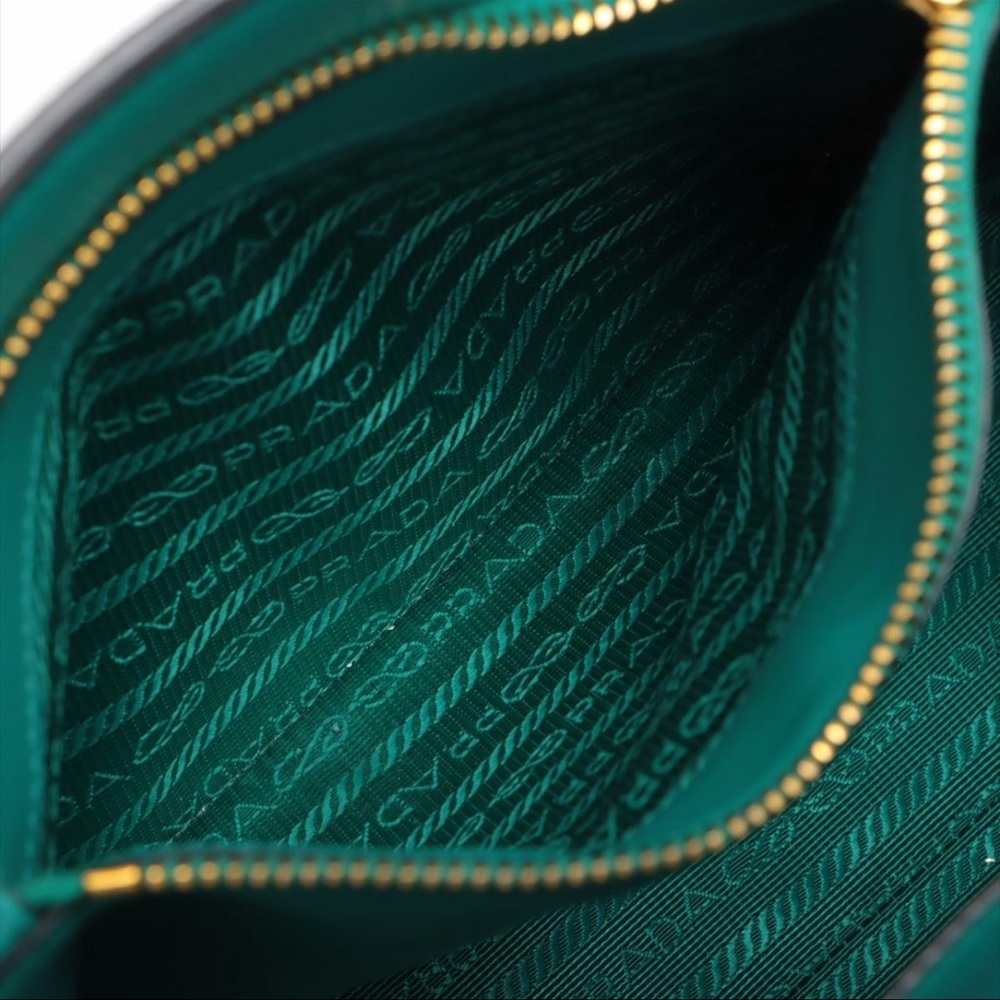 Prada Saffiano Small Monochromatic Shoulder Bag Teal - Picture 9 of 10